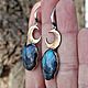 Авторские серьги с лабрадором "Месяц". Серьги классические. JewelryStudioGem. Ярмарка Мастеров.  Фото №5