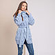 Blue women's coat demi-season. Coats. SHAPAR - knitting clothes. Online shopping on My Livemaster.  Фото №2
