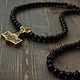 Beads of black agate men's Thor's Hammer, Necklace, Volgograd,  Фото №1