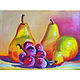 Summer still life painting 'PEARS AND GRAPES', Pictures, Rostov-on-Don,  Фото №1