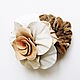 Elastic band for hair Rose Salmon flower made of leather rose on an elastic band. Scrunchy. De-Si-Re. My Livemaster. Фото №6