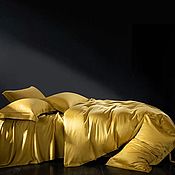 Для дома и интерьера handmade. Livemaster - original item Bed linen from the Tencel series in a warm honey-mustard color ... Handmade.