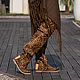 El muslo: Los últimos tamaños son Botas de leopardo sobre la rodilla. Knee-high boots. Febe-handmade. Интернет-магазин Ярмарка Мастеров.  Фото №2