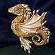 Brooch dragon 'Margo'. Brooch beads. Golden Dragon. Brooches. master Alena Litvin. Online shopping on My Livemaster.  Фото №2
