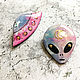 Brooch set ' Delicate flying saucer pink cosmos'. Brooch set. greenfox-23. My Livemaster. Фото №6