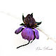 Iris purple flower leather brooch large. Brooches. flowersstyle (flowersstyle). My Livemaster. Фото №5