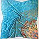 batik scarf 'turquoise'. Shawls1. OlgaPastukhovaArt. Online shopping on My Livemaster.  Фото №2