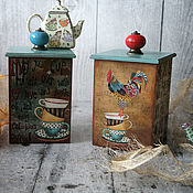 Для дома и интерьера handmade. Livemaster - original item Box Of coffee in a turquoise Cup . Box decoupage. Handmade.