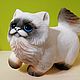The cat is made of natural Ural ornamental stones Anhydrite, Figurines, Horde,  Фото №1