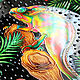 'Chameleon in the rainforest ' hand-painted plate. Decorative plates. Art by Tanya Shest. Online shopping on My Livemaster.  Фото №2