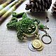 keychain: Frog from beads keychain-coin box, Key chain, Zheleznodorozhny,  Фото №1