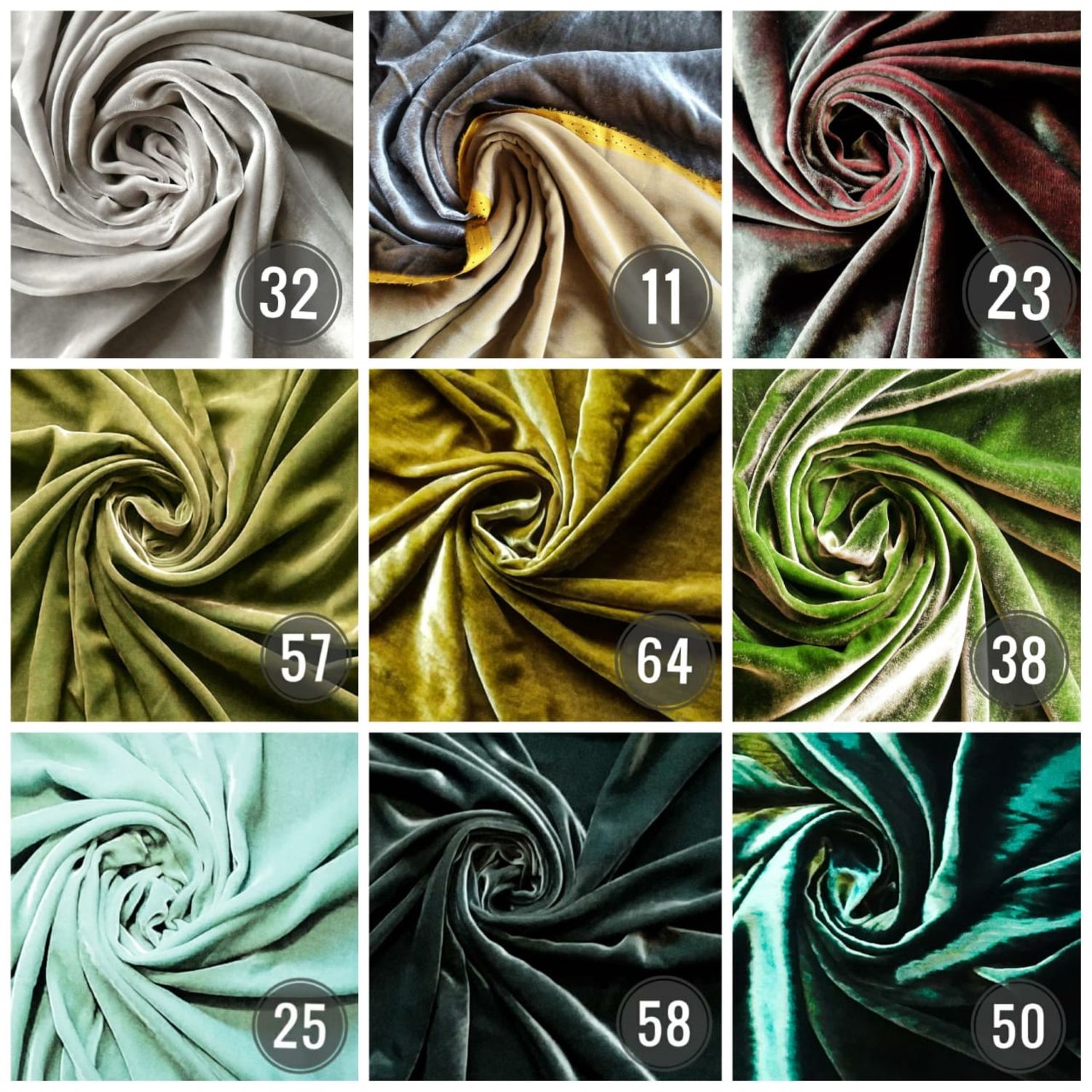  10 кусочки ткани шелковый бархат Франция ( цвета на выбор .
