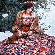 Платье футляр в Русском стиле . Dress in Russian Style
