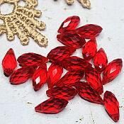 Материалы для творчества handmade. Livemaster - original item Beads Drops 12/6 mm Red 1 piece Briolettes. Handmade.