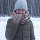 Снуд и варежки вязанные Молочный коктейль, Шарфы, Шадринск,  Фото №1
