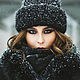 Вязаная женская шапка из Кид Мохера "Little black hat", Шапки, Москва,  Фото №1