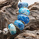 Order Sky blue - set 5 lampwork Branzuletka beads - charms bracelet. Branzuletka (Branzuletka). Livemaster. . Bead bracelet Фото №3