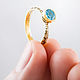 Vermeil ring with 6mm swiss blue topaz (RCR6). Rings. IRStudio. Online shopping on My Livemaster.  Фото №2