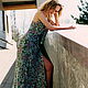 Платье с запахом из ткани, расписанной вручную, Сарафаны, Москва,  Фото №1