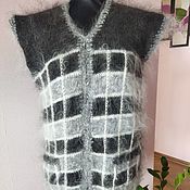 Одежда handmade. Livemaster - original item Knitted goat down vest Knitted down jacket. Handmade.
