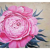 Картины и панно handmade. Livemaster - original item Oil painting Pink peony.. Handmade.