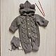 Knitted jumpsuit for a newborn 'teddy bear', Overall for children, Moscow,  Фото №1