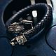 Order Bracelet Cancer | Nickel Silver / Premium leather. totemicashop. Livemaster. . Braided bracelet Фото №3