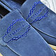 Men's loafers made of genuine suede, in blue. Loafers. SHOES&BAGS. My Livemaster. Фото №5