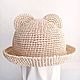 Summer raffia hat for girls. pink Panama. Hats1. elenabez. My Livemaster. Фото №5