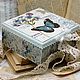 Box blue butterfly solid wood decoupage. Box. Studio Villa-Oliva. My Livemaster. Фото №4