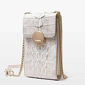 Сумки и аксессуары handmade. Livemaster - original item Mini handbag, made of embossed crocodile skin, on a chain!. Handmade.