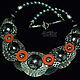 Necklace Combination Orange Gray (401) designer jewelry. Necklace. Svetlana Parenkova (parenkova). Online shopping on My Livemaster.  Фото №2