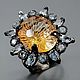 Яркое кольцо с резным цитрином 17ct «Одуванчик». Кольца. GoldenFlower. Ярмарка Мастеров.  Фото №6