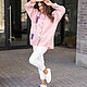 Camisa de lino de gran Tamaño con parches bordados en polvo rosa. Blouses. NATALINI. Ярмарка Мастеров.  Фото №4