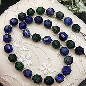 Работы для детей, handmade. Livemaster - original item Beads made of natural stone azurite with a cut. Handmade.