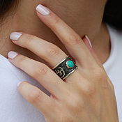 Украшения handmade. Livemaster - original item Lakemba ring with turquoise made of 925 sterling silver RO0011. Handmade.