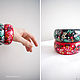 A set of bracelets: Wooden painted boho style bracelets. Bracelet set. vettochka. My Livemaster. Фото №6