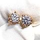 Pendientes de perno: tachuelas de oro con zirconia cúbica, Stud earrings, Krasnoyarsk,  Фото №1