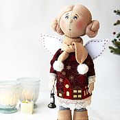 Пара- Дед Мороз и Снегурочка. Текстильные интерьерные куклы