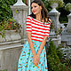 American Cotton Sea Midi Skirt, Blue Summer Skirt. Skirts. mozaika-rus. My Livemaster. Фото №4