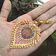 Order Sunny summer pendant(necklace) Feather. Natures'. pink and yellow tourmaline. ssowl. Livemaster. . Pendants Фото №3
