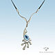  Aqua silver necklace. Necklace. jewelart. Online shopping on My Livemaster.  Фото №2