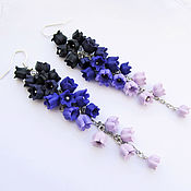 Украшения handmade. Livemaster - original item Earrings with flowers made of polymer clay Purple Flower Earrings. Handmade.