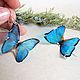 Transparent Earrings Bright Blue Turquoise Fluttering Butterflies Resin. Earrings. WonderLand. My Livemaster. Фото №4