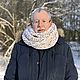 Снуд "Рок-н-ролл" (в два оборота, серо-белый). Снуды. IRINA GRUDKINA Handmade Knitwear. Ярмарка Мастеров.  Фото №13