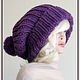 Шапка  "Альбина"  графитовая  (шапка  жен, шапка). Шапки. Ирина(shvilinka.knit). Ярмарка Мастеров.  Фото №5