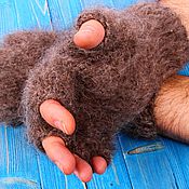 Аксессуары handmade. Livemaster - original item Gloves-fingerless gloves made out of dog fur 