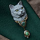 Order Brooch needle: ' Warm cat'. House Of The Moon Dew. Livemaster. . Stick pin Фото №3
