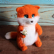 Куклы и игрушки ручной работы. Ярмарка Мастеров - ручная работа Plump Fox toy made of wool. Handmade.