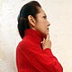 Red merino sweater with double collar. Sweaters. LarisaKrikova. My Livemaster. Фото №4